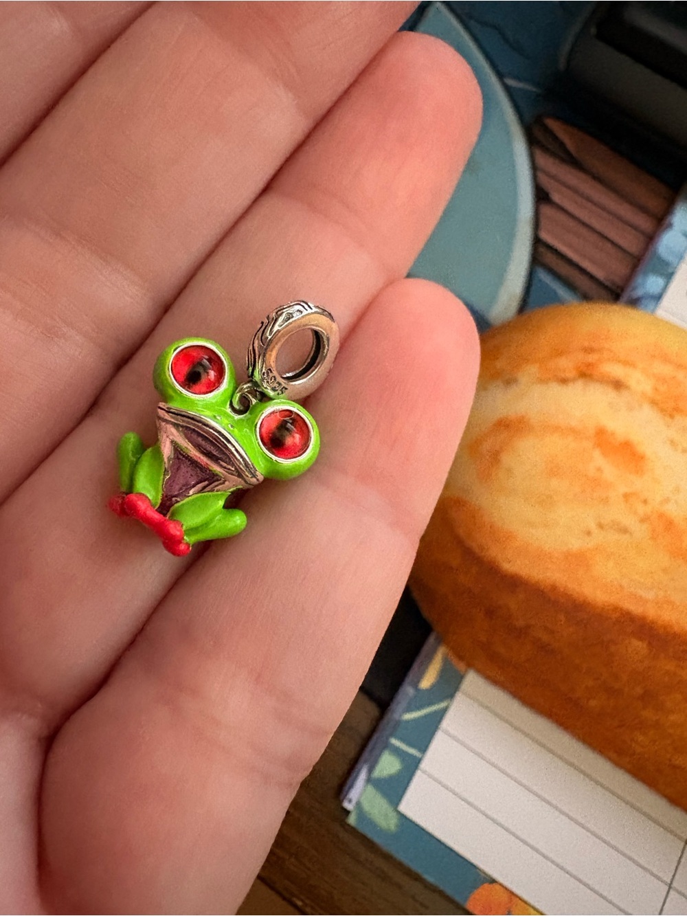 Enamel and silver tree frog